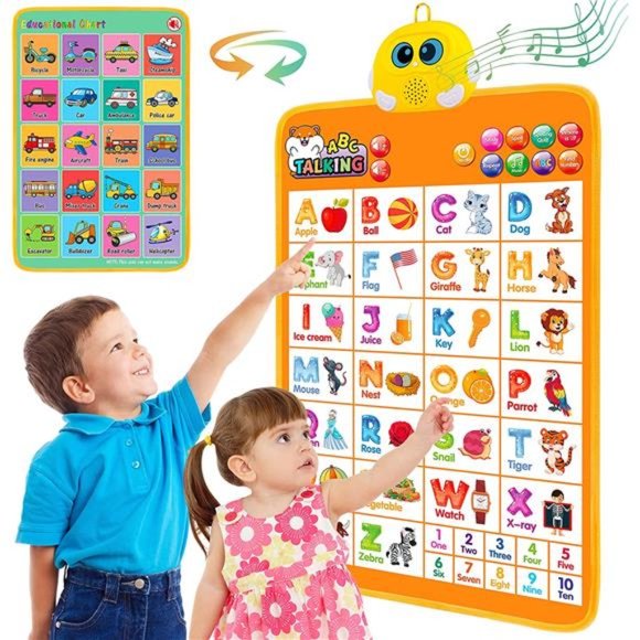 Interactive Alphabet Wall Chart for Kids, Talking ABC Electronic Alphabet Poster - Picture 1 of 7